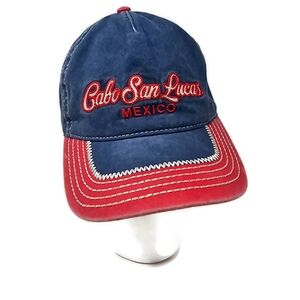 Cabo San Lucas Vacation Baseball Cap From Mexico Red And Blue